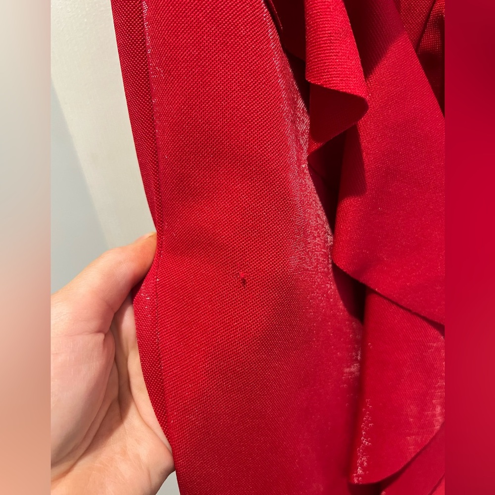 Jay Godfrey Strapless Red Ruffle Gown - Picture 6 of 6